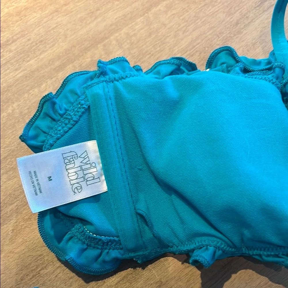 Teal Ruffled Bikini Set - Picture 9 of 10